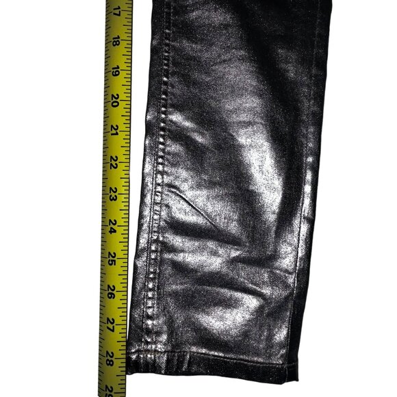 Anthropologie Intropia Plata Silver Metallic Pants Size 8 Euro 40 Disco Slacks - Picture 6 of 9